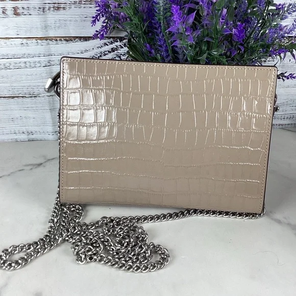 Coach Beige Croc Embossed Crossbody Bag - Picture 8 of 10